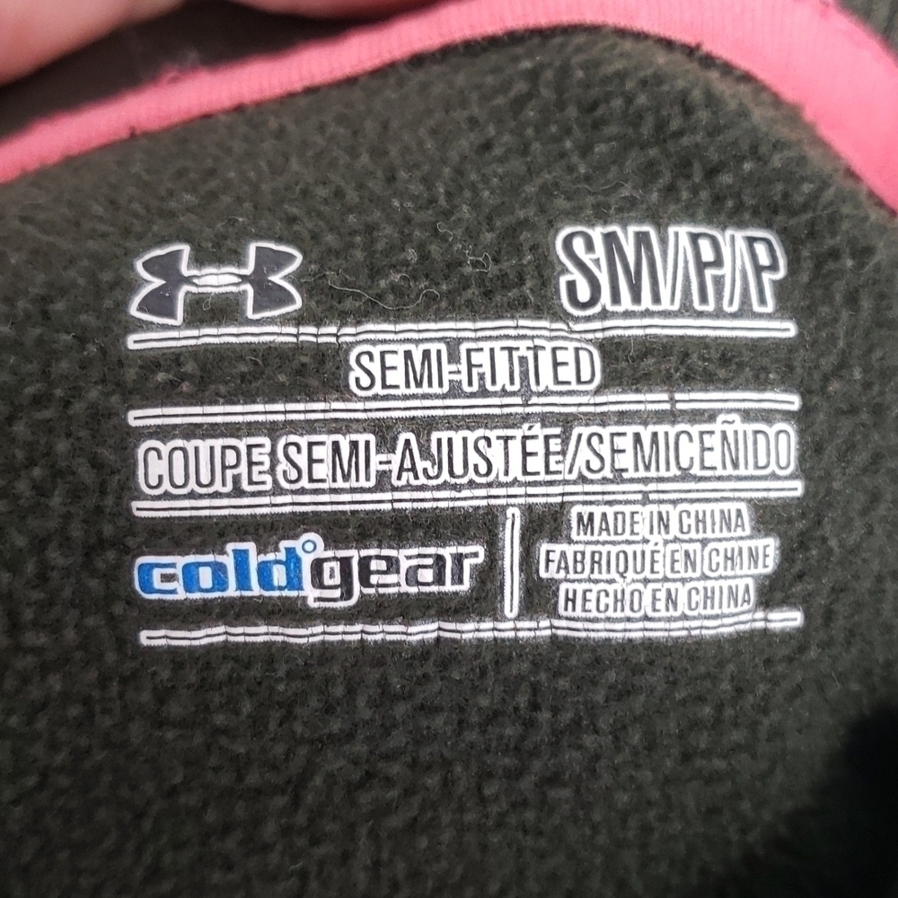 UNDER Armour Cold Gear Storm Hoodie Camo Green with Pink Accent Small VGUC - Picture 2 of 11